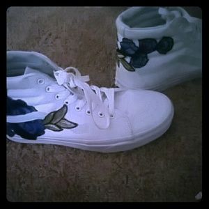 Floral stitched vans